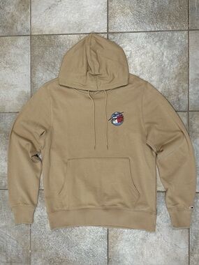 Tommy Hilfiger Tan Hooded Sweatshirt with Chest Patch